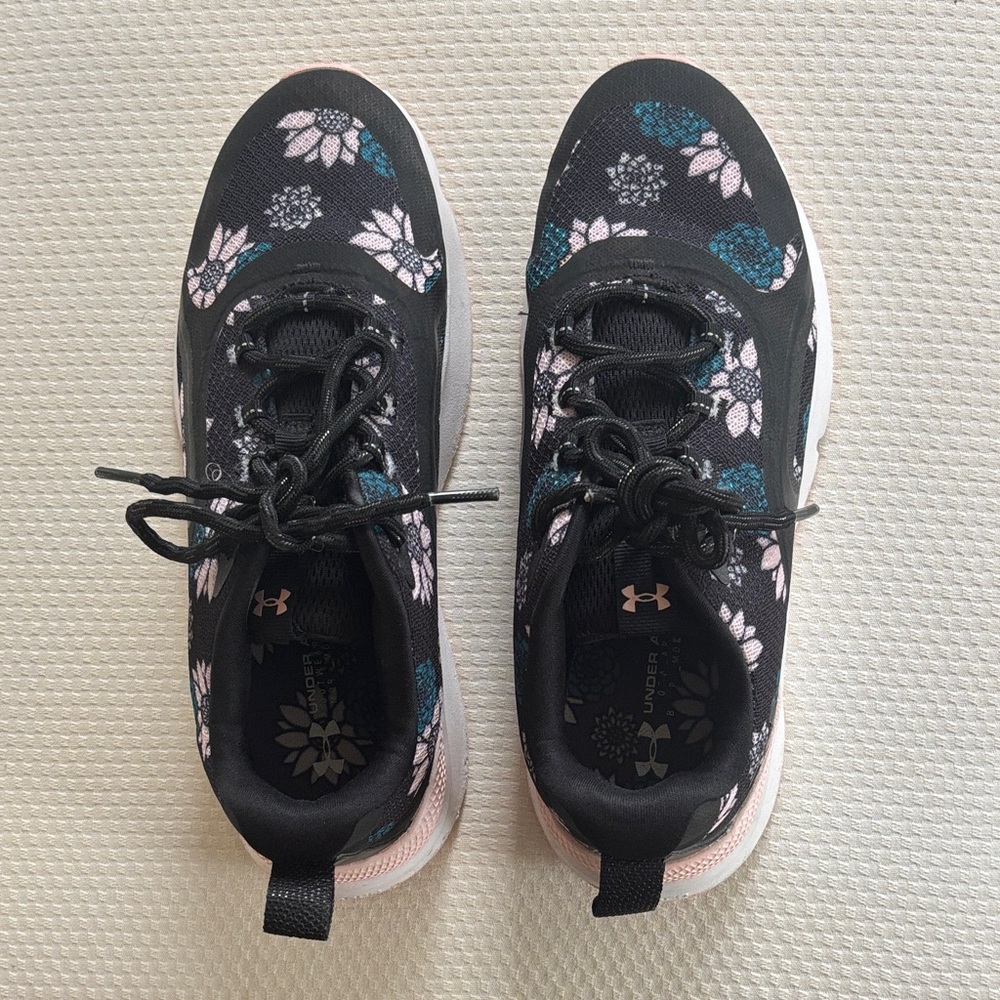 Under Armour Women's Black Floral Sneakers